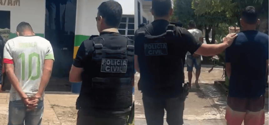 A Polícia Civil do Amazonas (PC-AM), por meio da 60ª Delegacia Interativa de Polícia (DIP) de Maraã (a 634 quilômetros de Manaus), em ação integrada com a Polícia Militar do Amazonas (PMAM), cumpriu, no último sábado (01), mandados de prisão preventiva de Bruno dos Santos Silva, 29, e Romário Bitencourt Santos do Carmo, 31. Eles estavam foragidos por roubo, homicídio, tráfico de drogas e organização criminosa. As prisões ocorreram no município.